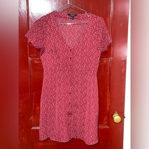 Polka dot button down mini dress